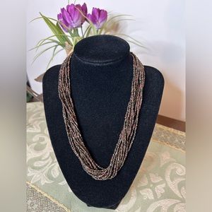 Silpada 18” Bronze and Brown Seed Bead Necklace